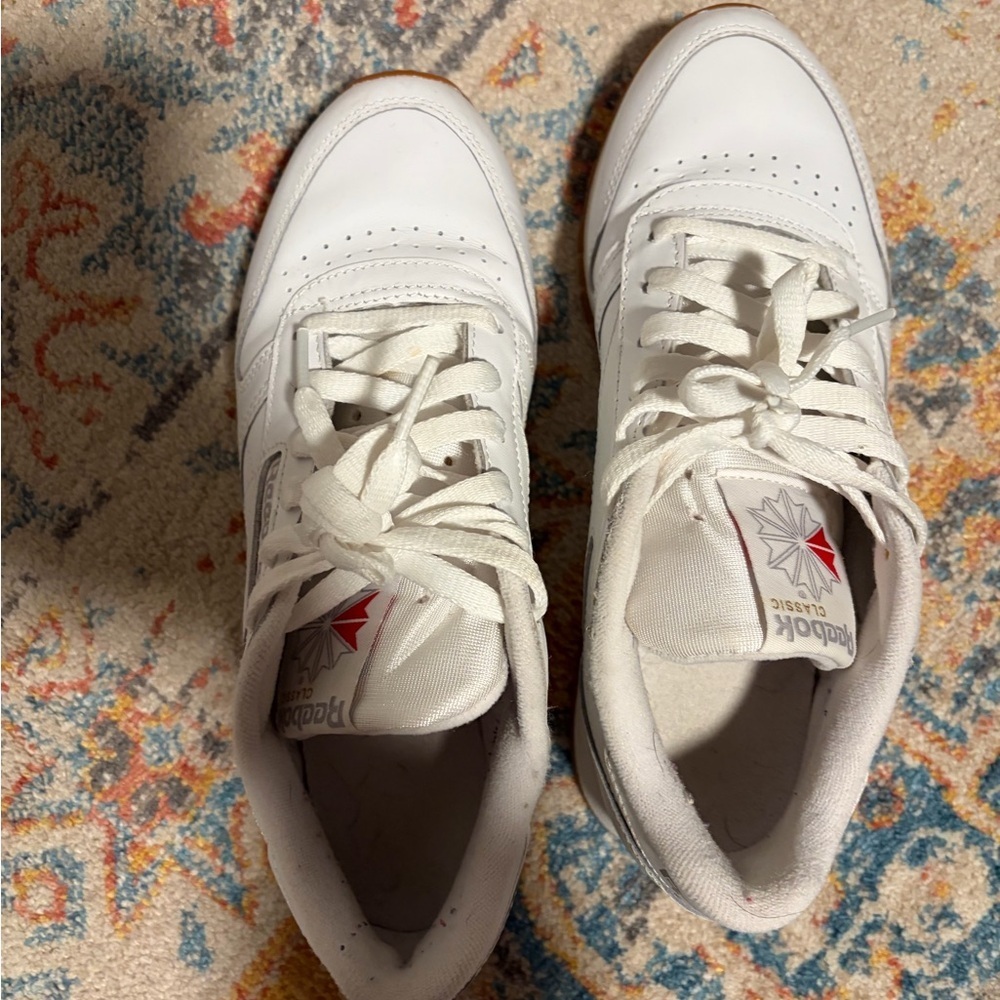 Reebok white leather joggers sneakers - Picture 5 of 7